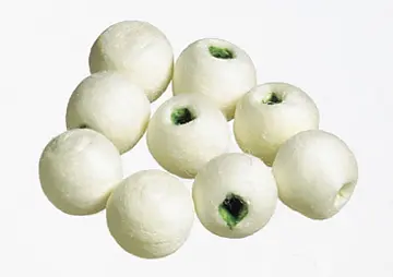 A group of white balls on a white surface.