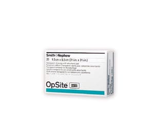 A box of opsite tablets on a white background.