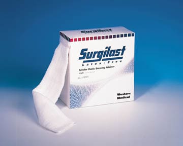 A box with a white bandage on it.