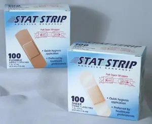 Two boxes of stat strips on a white surface.