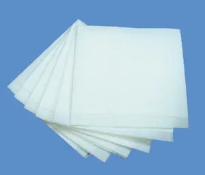 White napkins on a blue background.