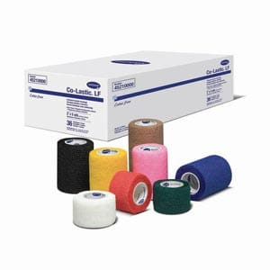 A box of bandage tapes in various colors.