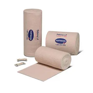 Three rolls of bandages on a white background.