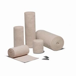 Four rolls of bandages on a white background.