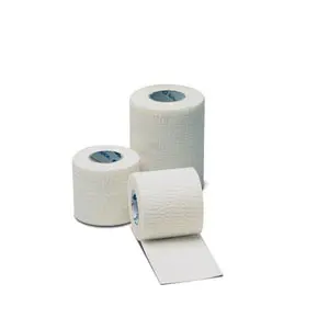 Three rolls of white tape on a white background.