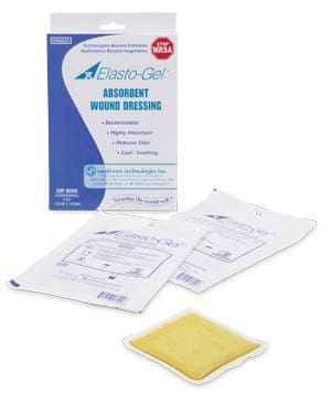 A package of adhesive wound dressing.