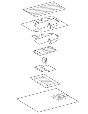 A drawing of a plane with different parts.