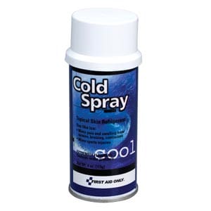 A can of cold spray on a white background.