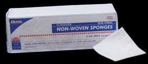 A box of non - movable sponges on a black background.