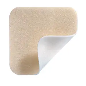 A beige foam pad on a white background.