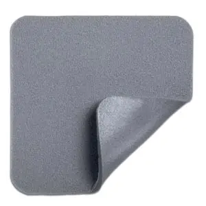 A gray felt pad on a white background.