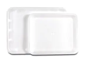 Two white plastic containers on a white background.