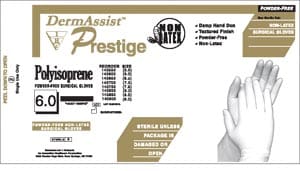 Derma-assist prestige polyurethane nitrile gloves.