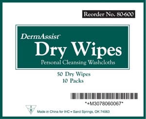 Dermaassist dry wipes.