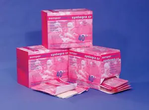 Four boxes of pink sanitary napkins on a blue background.