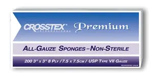 Crosstex premium all-gaze sponges non-sterile.