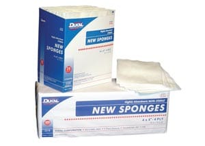 Two boxes of new sponges on a white background.