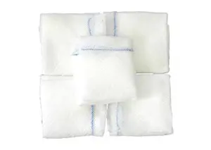 A set of four white cloths on a white background.