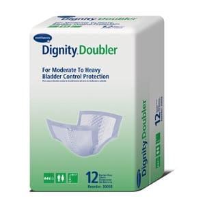 A box of dignity doubler diapers.