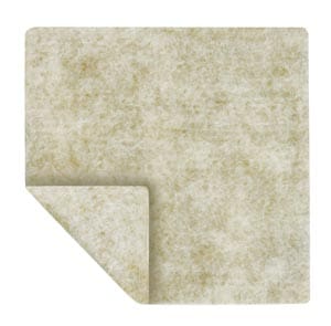 A square of beige felt on a white background.