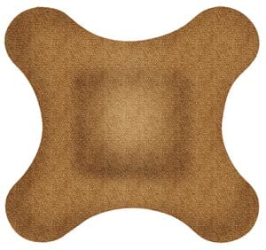 A brown cork cushion on a white background.