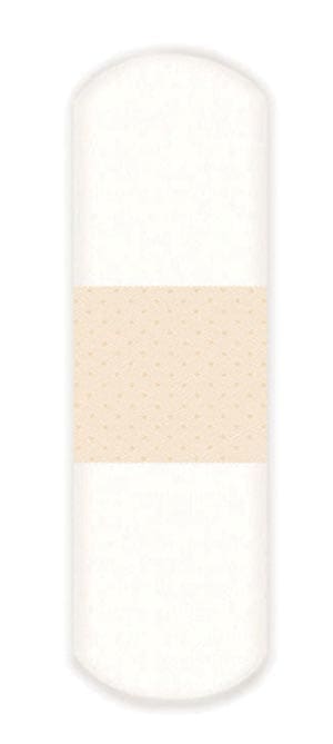 A white towel with a beige stripe on it.