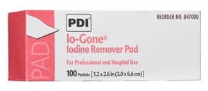 Io-cone iodine remover pad.