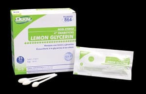 A package of lemon glycyrrhizin and a pair of cotton swabs.