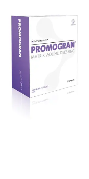 A box of promogan with a purple label on it.