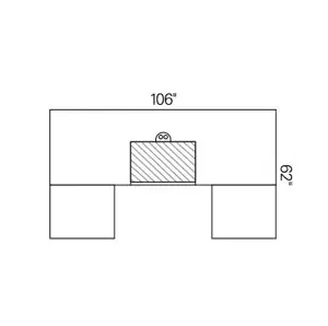 A drawing showing the dimensions of a box.