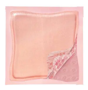 A pink sheet with a pink pattern on it.