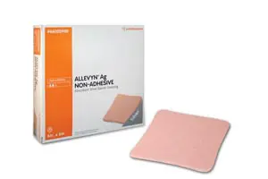 A pink bandage on a box.