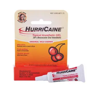 A package of hurricane gel with a cherry on it.