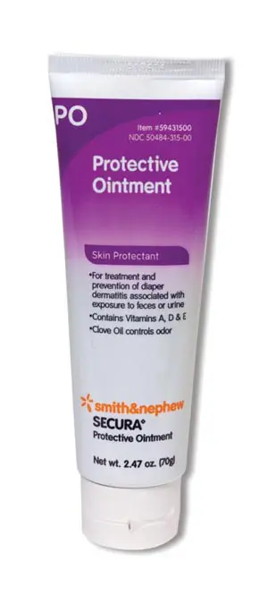 A tube of protective ointment on a white background.