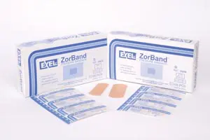 A box of ez-bond bandages on a white background.