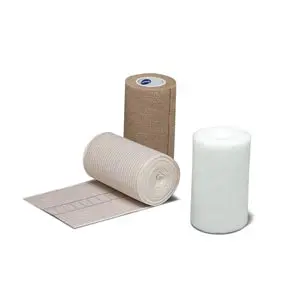 Three rolls of bandages on a white background.