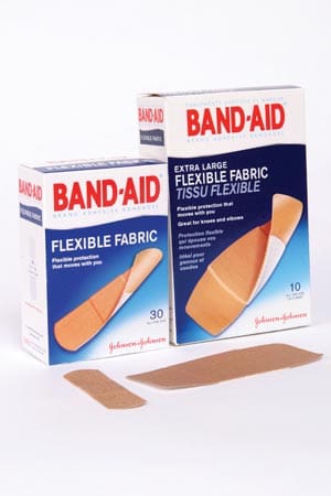 Bandaid flexible fabric bandages.