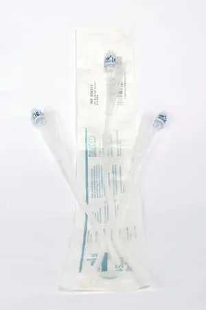 A clear plastic bag with several different types of tubes.