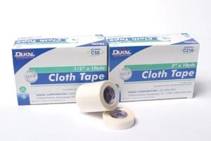 Two rolls of cloth tape on a white background.