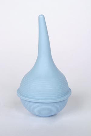 A blue vase on a white background.