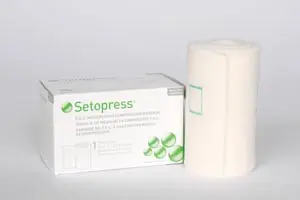 A box of selopress bandages on a white background.