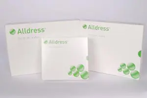 Three boxes with the word alldress on them.