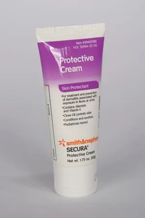 A tube of protective cream on a white background.