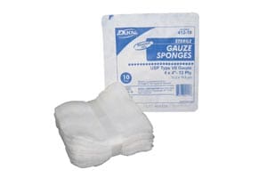 A package of gauze swabs on a white background.