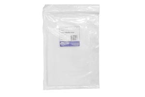 A white plastic bag on a white background.