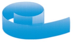 A blue ribbon on a white background.