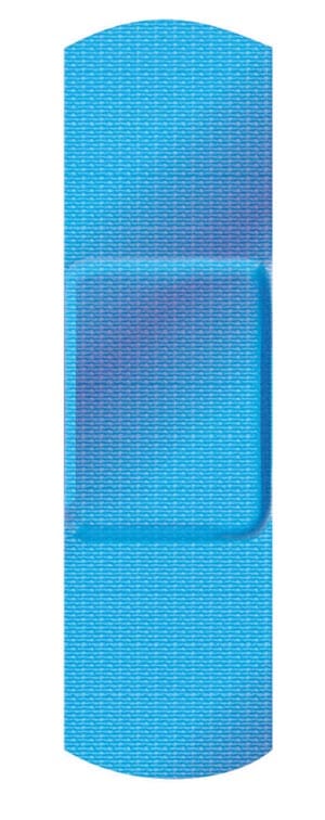 A blue plastic case with a pattern on it.