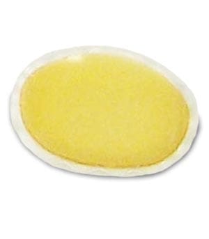 A yellow sponge on a white background.