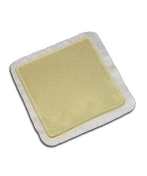 A square piece of yellow tissue on a white background.