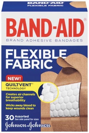 Johnson & johnson band aid flexible fabric.